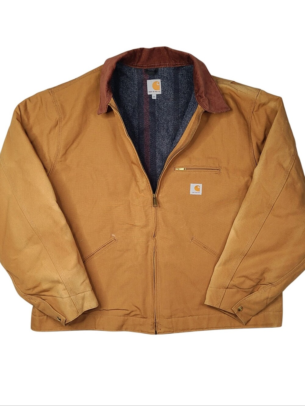 2014 Carhartt J001 BRN Detroit Blanket Lined Jacket Brown 3XLT 125th Anniversary